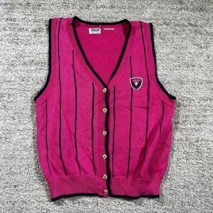 Vintage 90s Line Up Golf Striped Knit Womens Sweater Vest